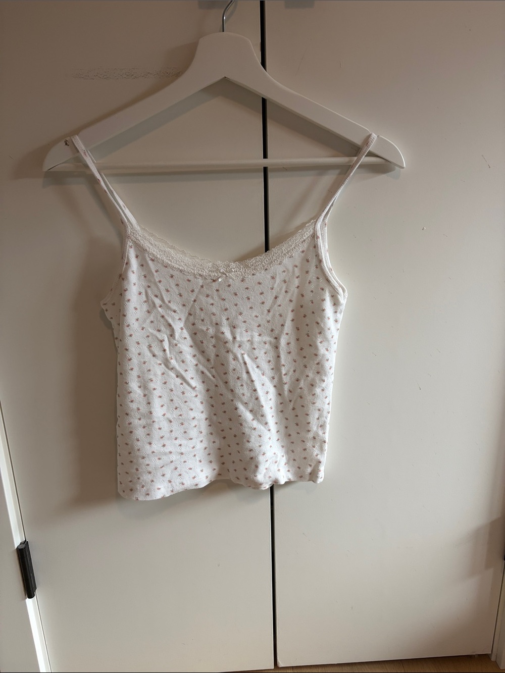 Brandy Melville White Camisole with Small Rose Floral Print - Picture 3 of 4